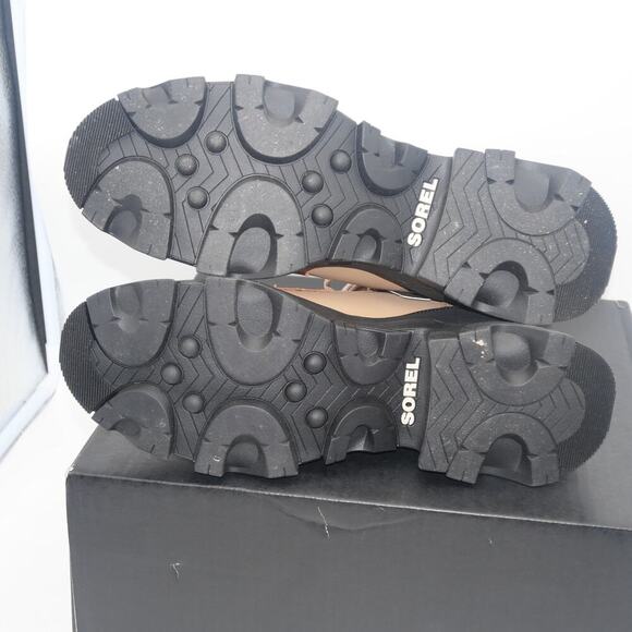 NEW SOREL Brex Lace Up Boot Women's 11 Tawny Brown Black Leather Rain Boot - Picture 11 of 13